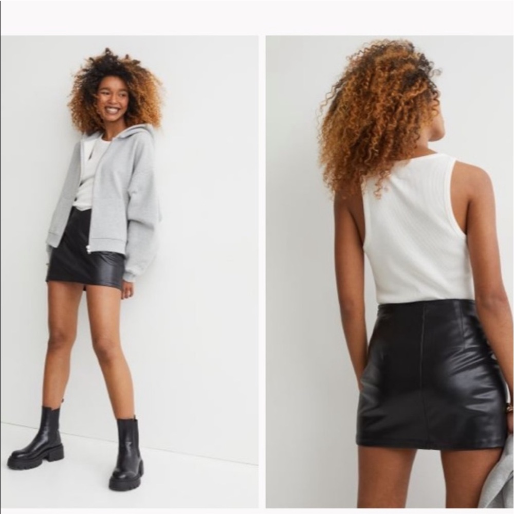 H&M Leather Mini Skirt